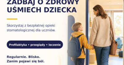 Zdrowy uśmiech ucznia zaczyna się blisko szkoły